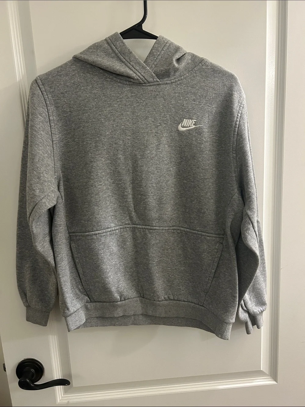 Nike youth Gray Crewneck Sweatshirt with White Swoosh